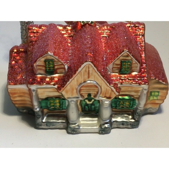 Disney Glass House Ornament With Balloons in Chimney - Picture 2 of 6
